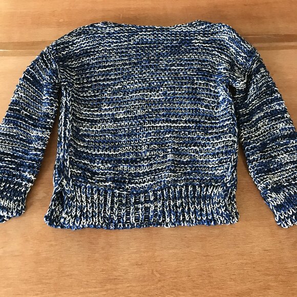 Zara Sweaters - Zara Knit Sweater Women S Blue Striped Marled Chunky Open Knit Long Sleeve 18326